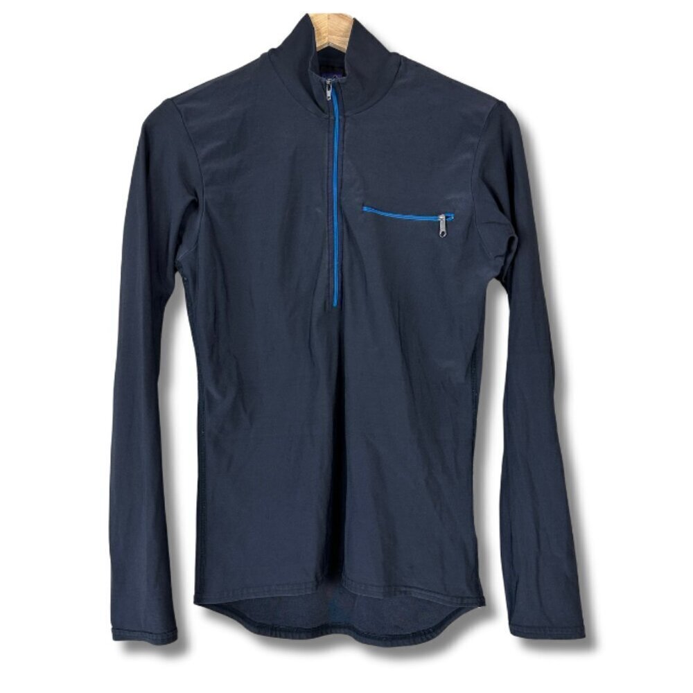 Patagonia Pullover Quarter Zip Outdoor Performance Made in USA Black Small